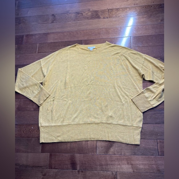 Eileen Fisher Sweaters - Eileen Fisher Mustard Yellow Thin Knit Relaxed Sweater Womens sz M